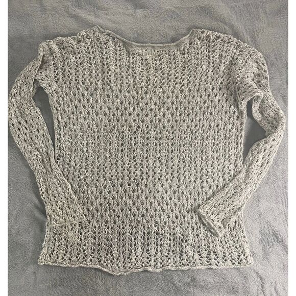 NWOT Hollister Light Gray Open-Knit Top M - Picture 6 of 13